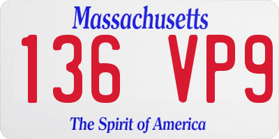 MA license plate 136VP9