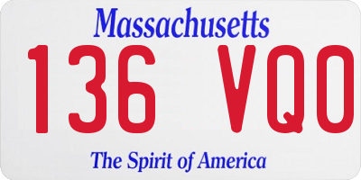 MA license plate 136VQ0