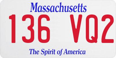 MA license plate 136VQ2