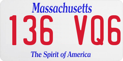 MA license plate 136VQ6