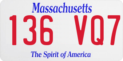 MA license plate 136VQ7