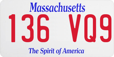 MA license plate 136VQ9