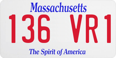 MA license plate 136VR1