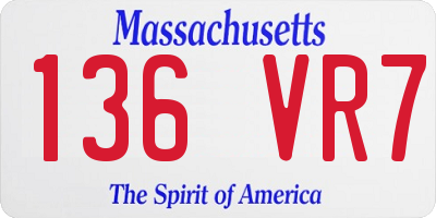 MA license plate 136VR7