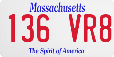 MA license plate 136VR8