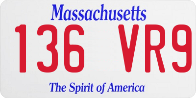 MA license plate 136VR9