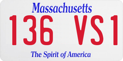 MA license plate 136VS1