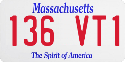 MA license plate 136VT1