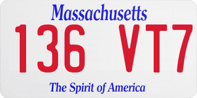 MA license plate 136VT7
