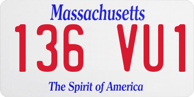 MA license plate 136VU1