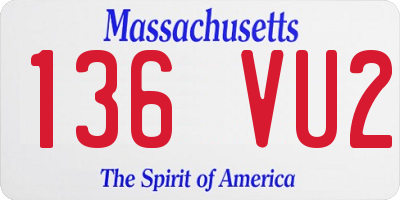 MA license plate 136VU2