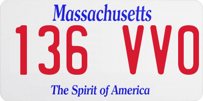 MA license plate 136VV0