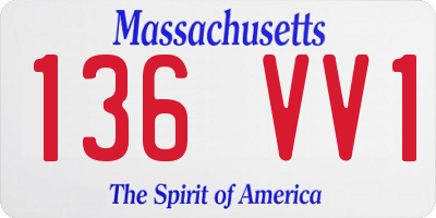 MA license plate 136VV1