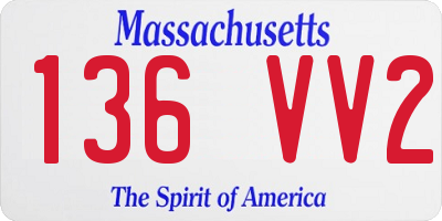 MA license plate 136VV2