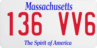 MA license plate 136VV6
