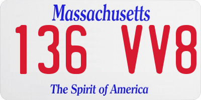 MA license plate 136VV8