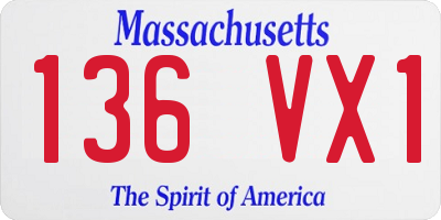 MA license plate 136VX1