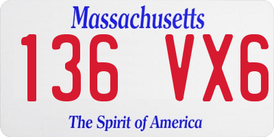 MA license plate 136VX6
