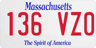 MA license plate 136VZ0