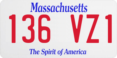 MA license plate 136VZ1