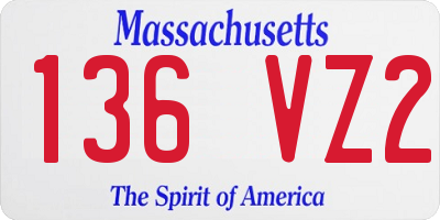 MA license plate 136VZ2