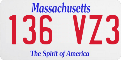 MA license plate 136VZ3