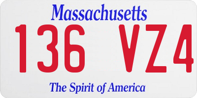 MA license plate 136VZ4