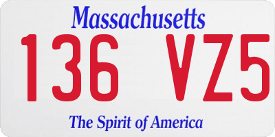 MA license plate 136VZ5
