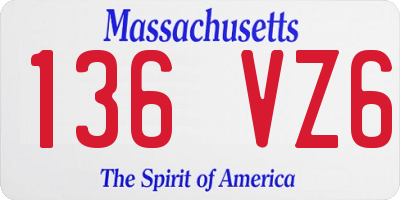 MA license plate 136VZ6