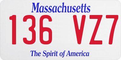 MA license plate 136VZ7