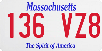 MA license plate 136VZ8