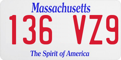 MA license plate 136VZ9