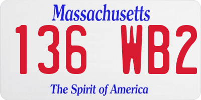 MA license plate 136WB2