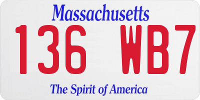 MA license plate 136WB7