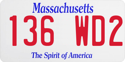 MA license plate 136WD2