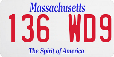 MA license plate 136WD9