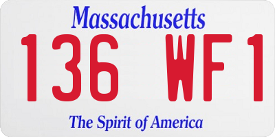 MA license plate 136WF1