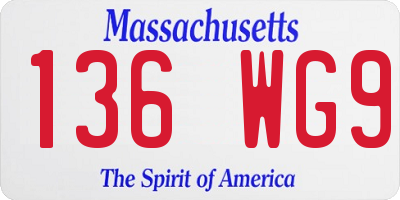 MA license plate 136WG9