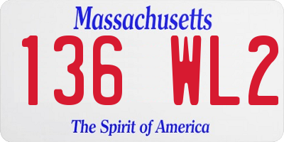 MA license plate 136WL2