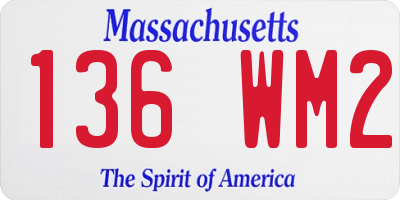 MA license plate 136WM2