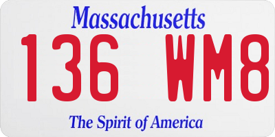 MA license plate 136WM8