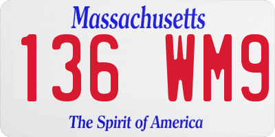 MA license plate 136WM9