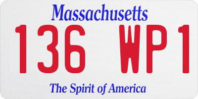 MA license plate 136WP1