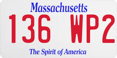 MA license plate 136WP2
