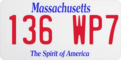 MA license plate 136WP7