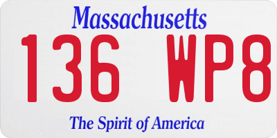 MA license plate 136WP8