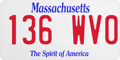 MA license plate 136WV0