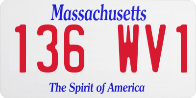MA license plate 136WV1