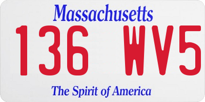 MA license plate 136WV5
