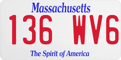 MA license plate 136WV6